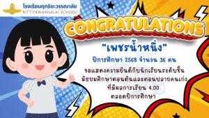 Read more about the article ￼🎉ลูกฤทธิยะคนเก่ง “เพชรน้ำหนึ่ง” ปีการศึกษา 2568 จำนวน 36 คน🎉